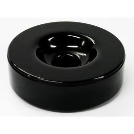 Windaschenbecher mit Windschutzdeckel Kunststoff schwarz Ø 100 mm