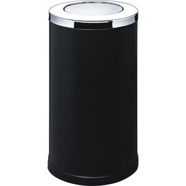 B-WARE  Mülleimer mit Schwingdeckel - Extra groß -, verzinkter Einsatz,  Farbe: schwarz, pulverbeschichtet, Maße: Ø 38 cm, Höhe: 73 cm